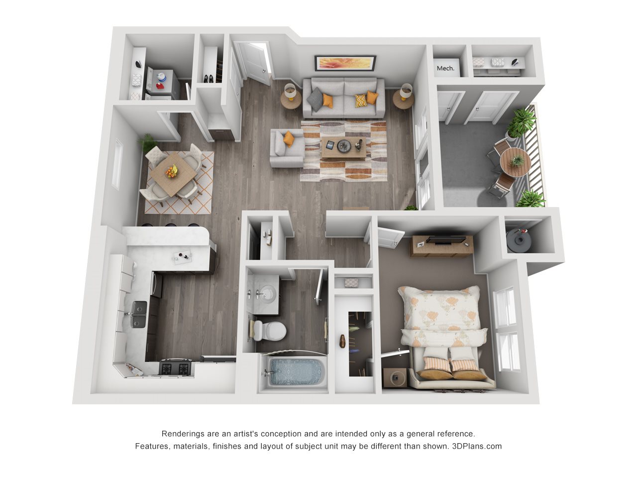 Cadenza 1 Bedroom Floorplan 1 Bedroom Apartment Floorplan in Meridian Idaho